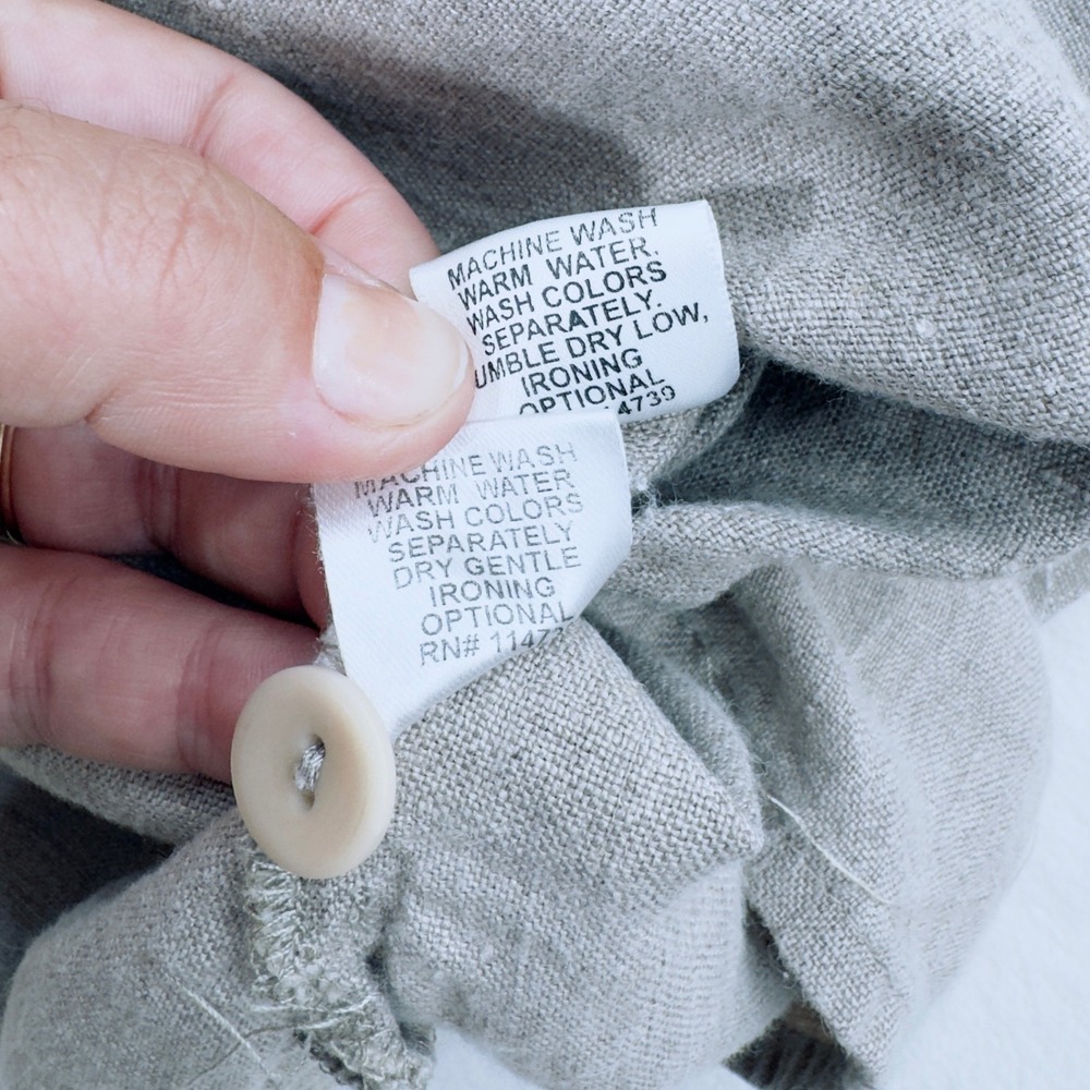 FLAX 100% Linen 2 Piece Set Cardigan and Tank Top Oatmeal Womens 1G Lagenlook - Picture 8 of 12